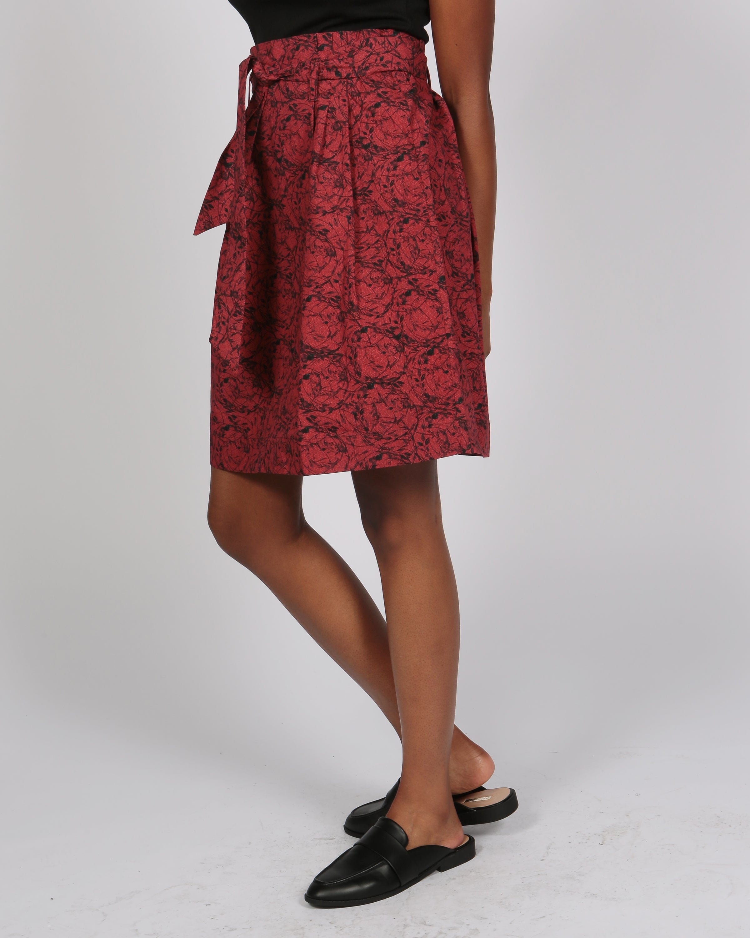 Abieri Belted Skirt Cissus Print