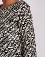 Bale Lenzing™ Ecovero™ Black and Cream Print Short Sleeve A-Line Dress